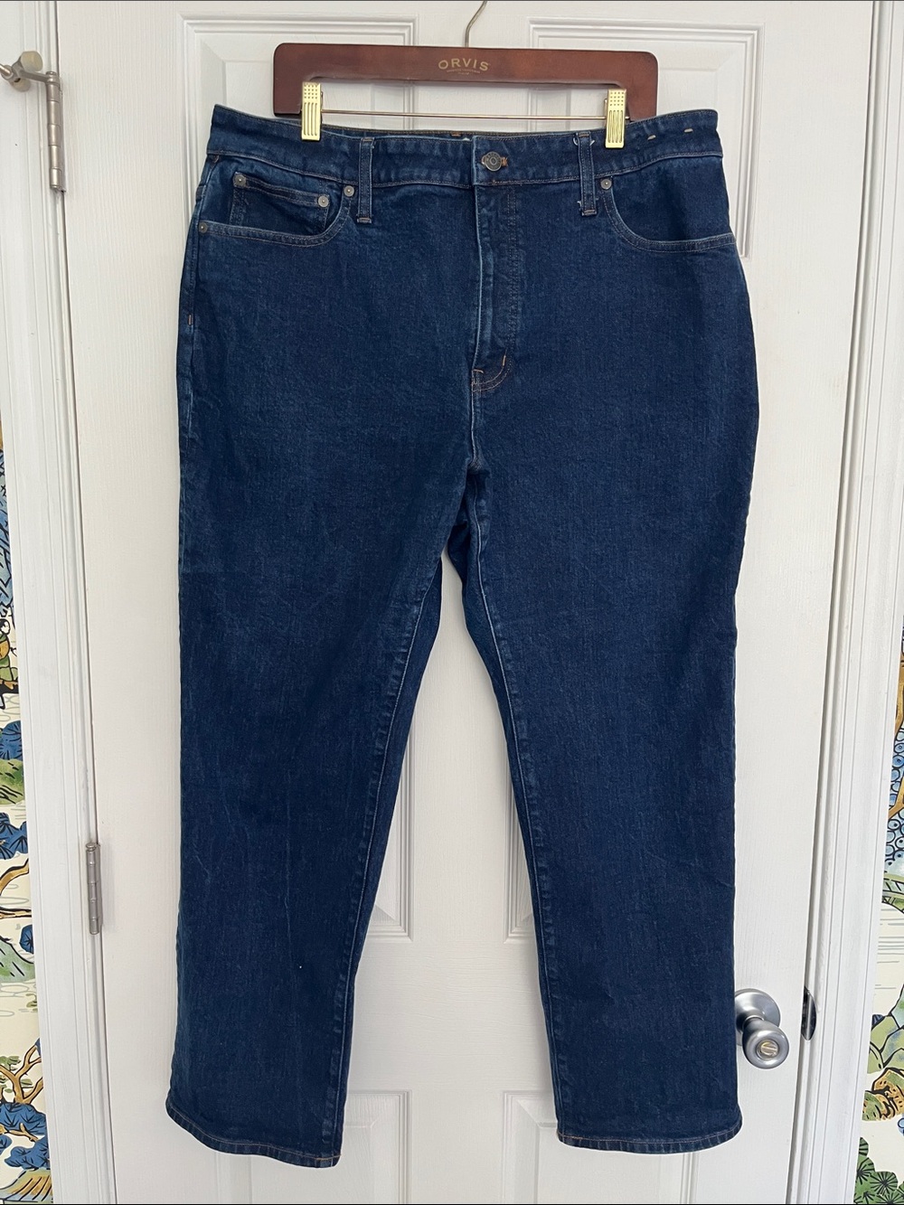 Madewell Women's Curvy 90’s Straight Leg Dark Blue Jeans - 33